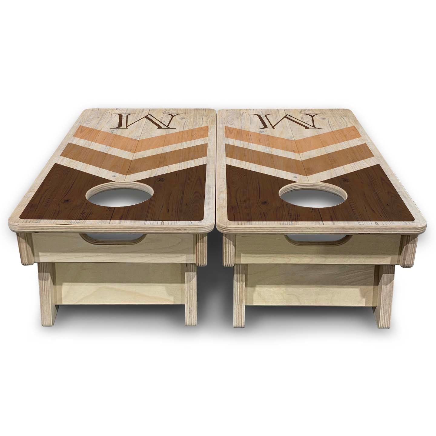 Mini Cornhole Boards - Wedding Arrows - Natural