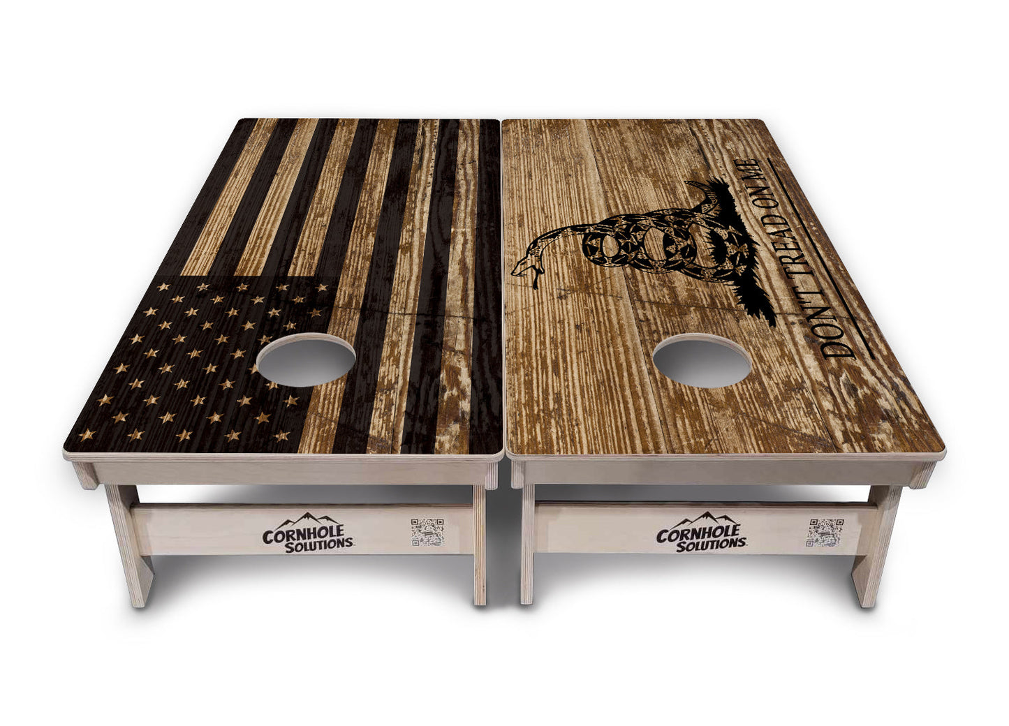 Wood DTOM & Flag Cornhole Boards - Professional Tournament Series