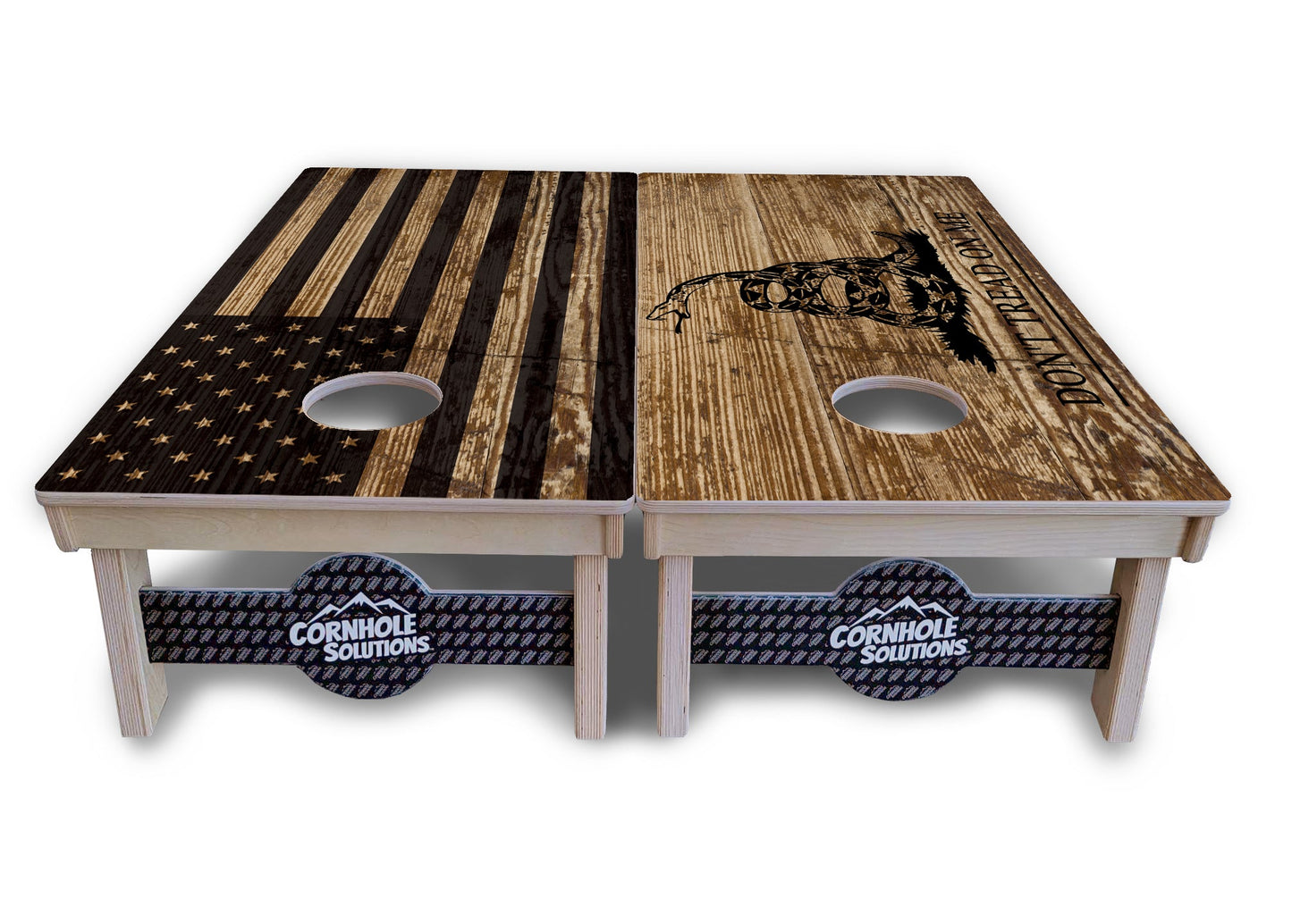Wood DTOM & Flag Cornhole Boards - Professional Tournament Series