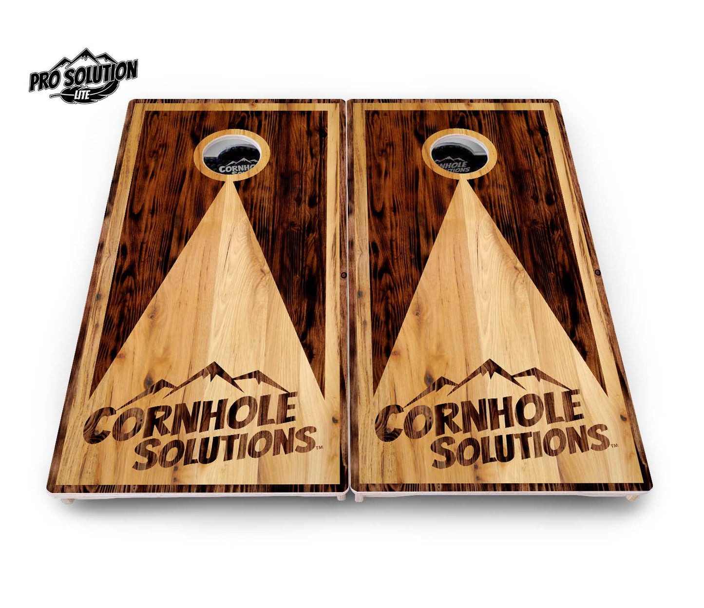Wooden Triangle Cornhole Boards - Pro Solution Lite Series