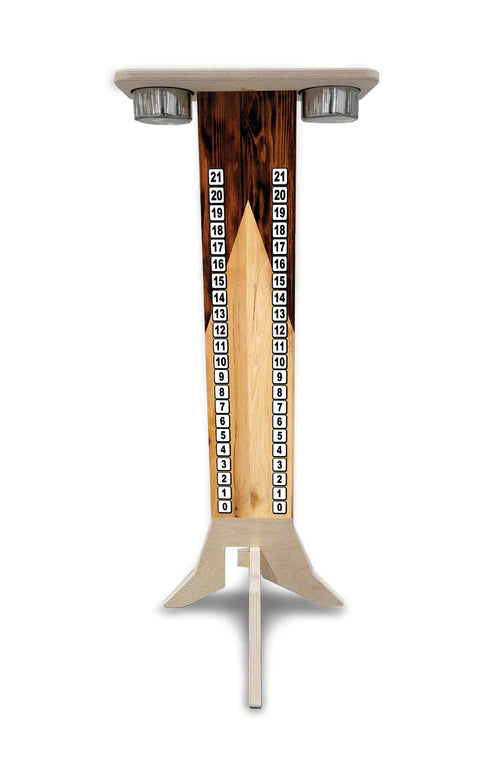 Cornhole Scoring Tower - Wooden Triangle Design
