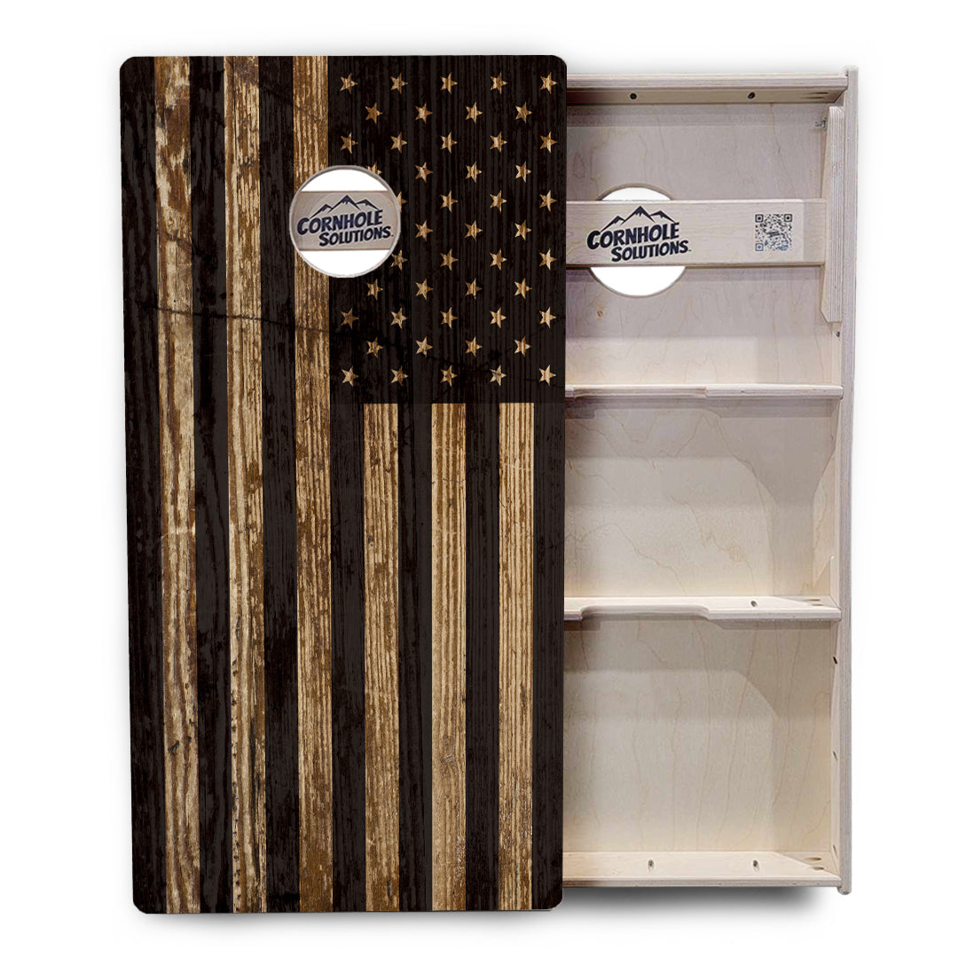 Wood DTOM & Flag Cornhole Boards - Professional Tournament Series