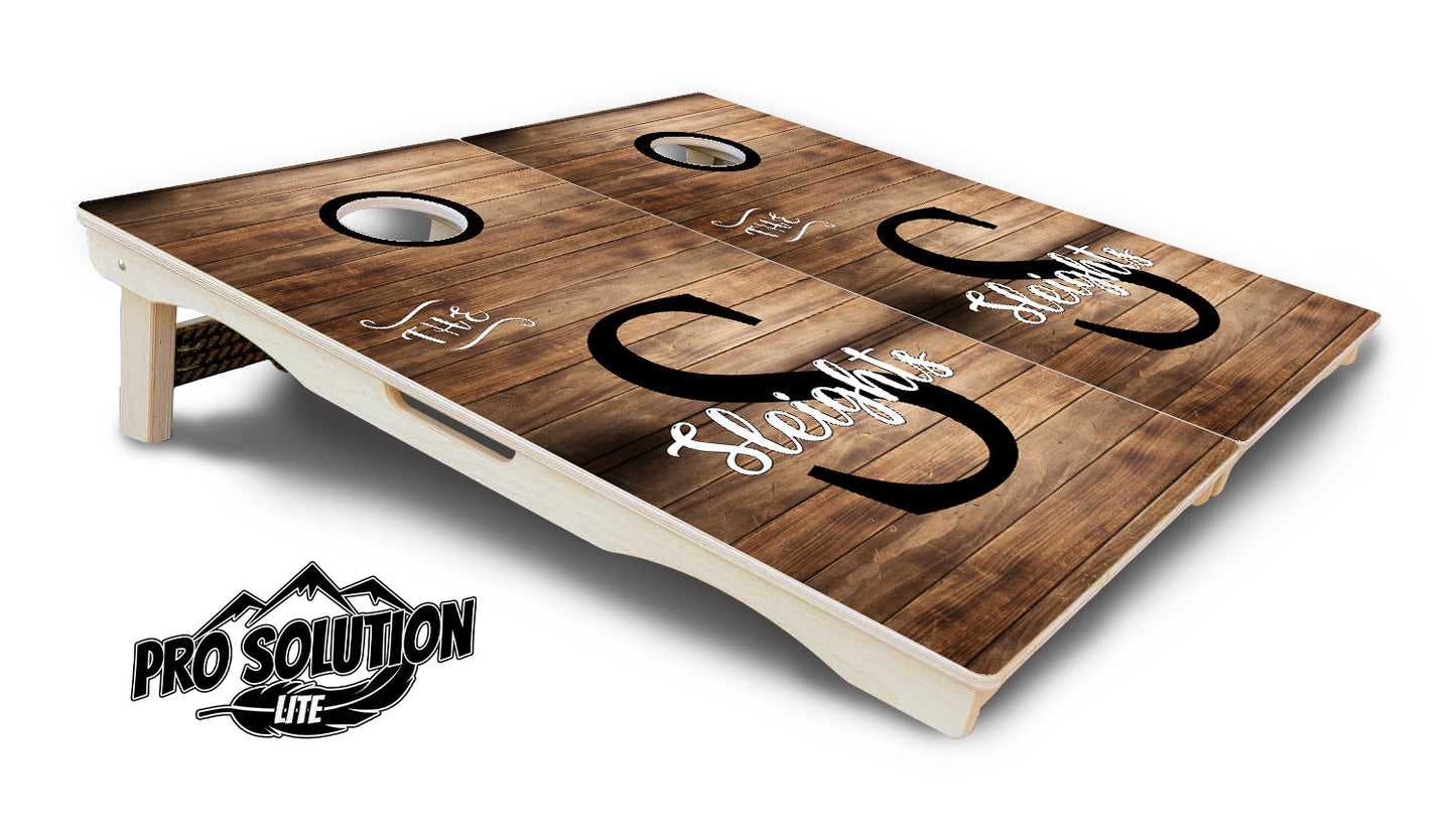 Wood Slat Letter Name Cornhole Boards - Pro Solution Lite Series
