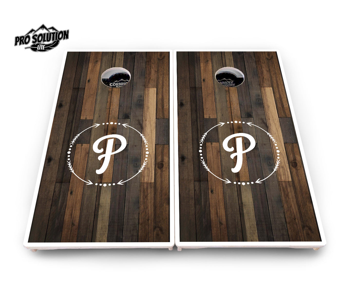 Wood Wreath Letter Cornhole Boards - Pro Solution Lite Series