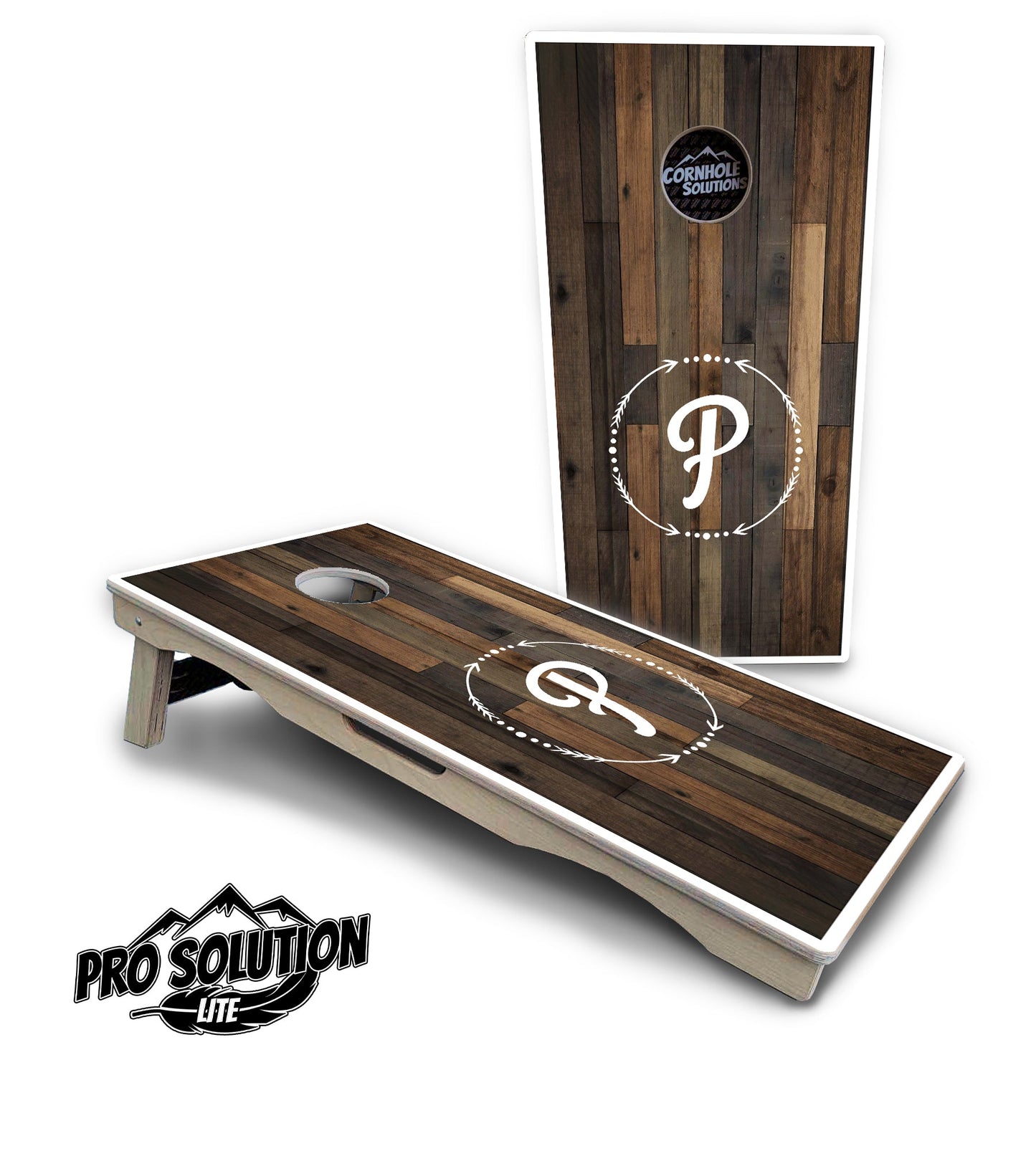Wood Wreath Letter Cornhole Boards - Pro Solution Lite Series