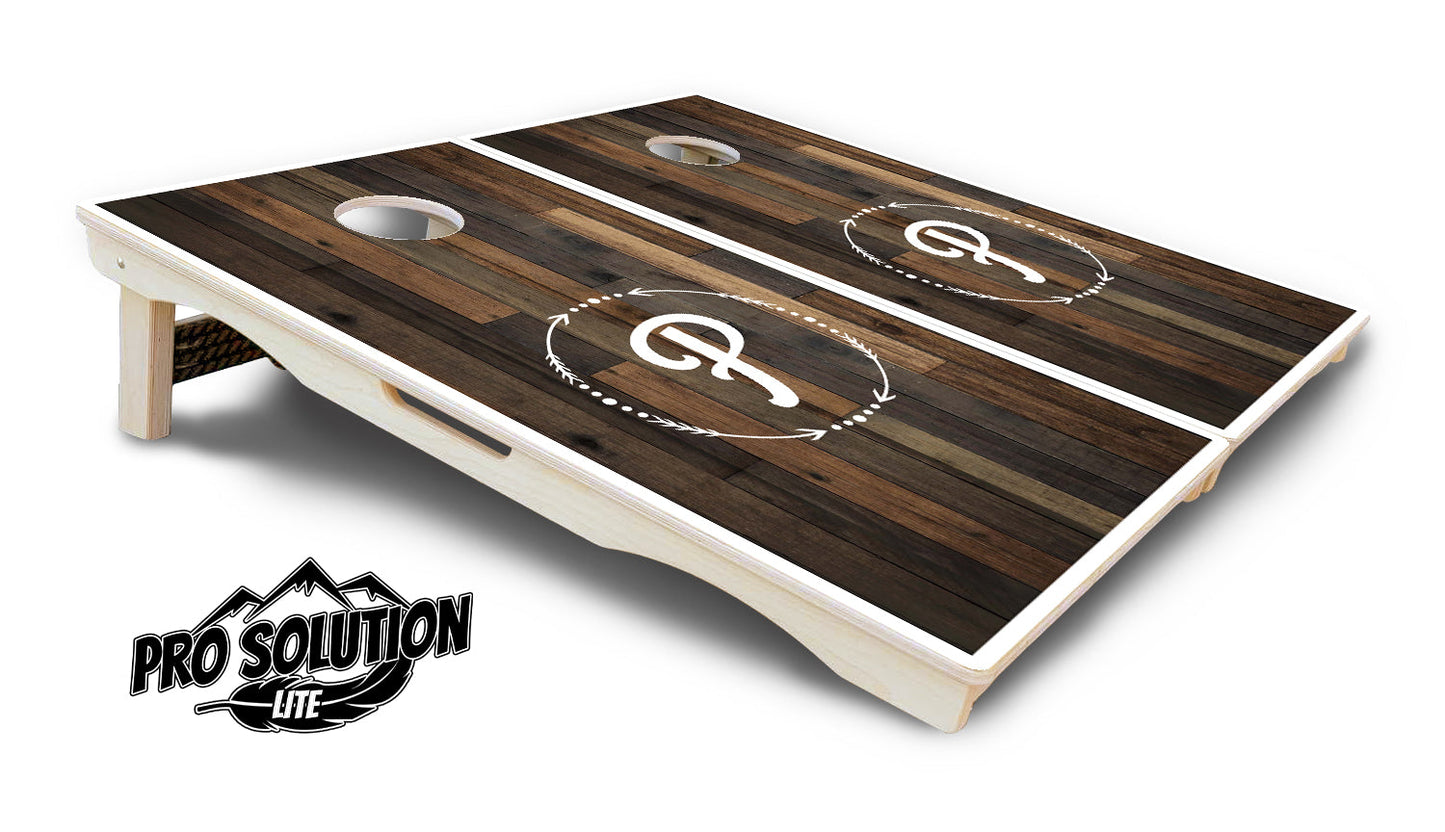 Wood Wreath Letter Cornhole Boards - Pro Solution Lite Series