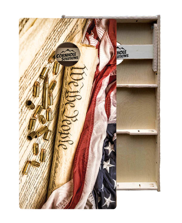 Quick Ship Cornhole Boards - We The People Design