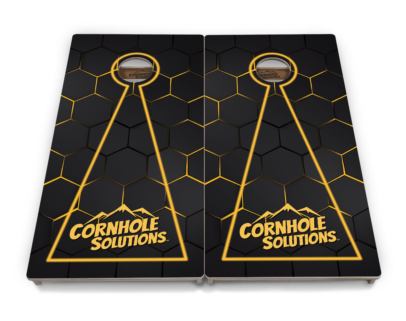 Glow Hole Black Backgound Cornhole Boards - Professional Tournament Series