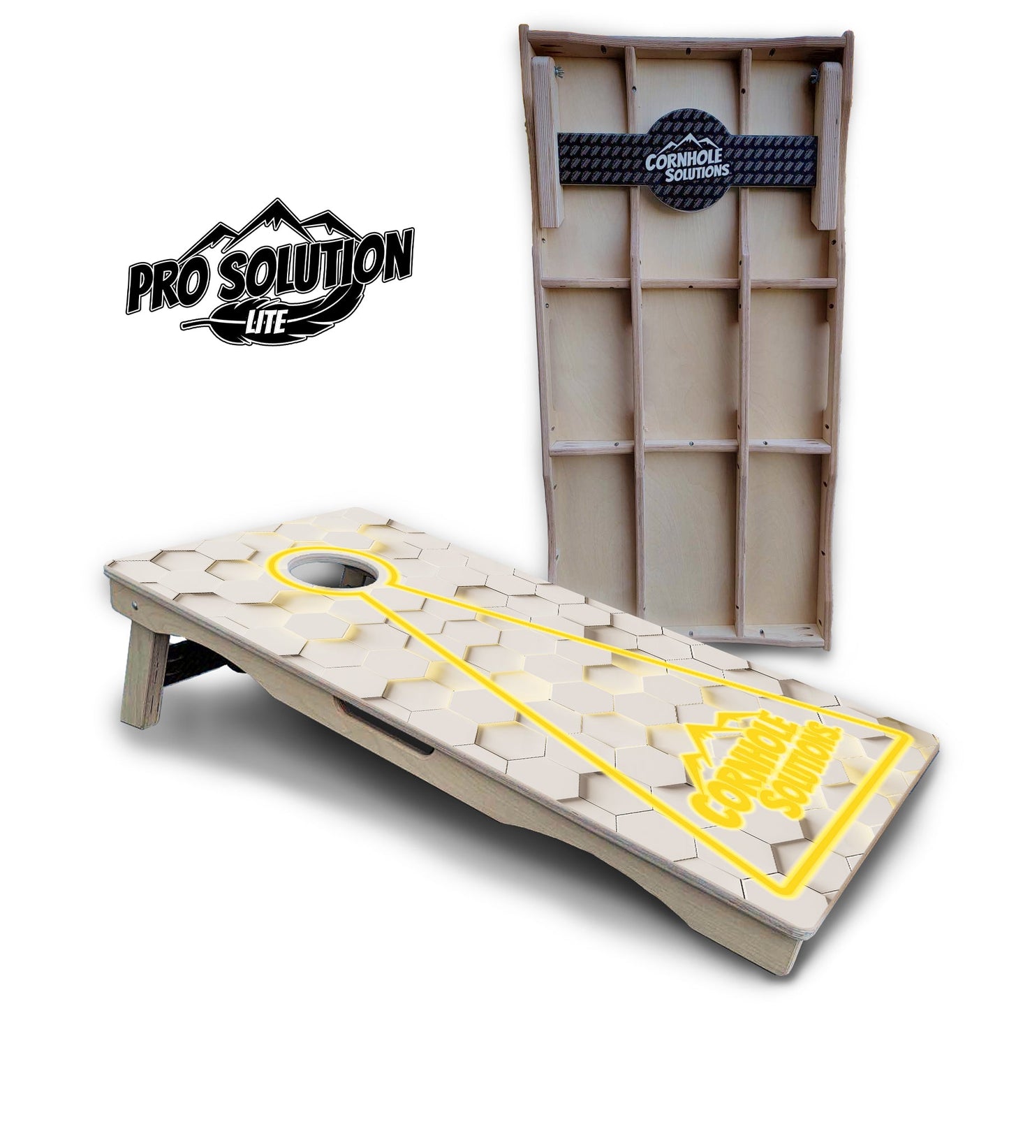 Glow Hole White Cornhole Boards - Pro Solution Lite Series