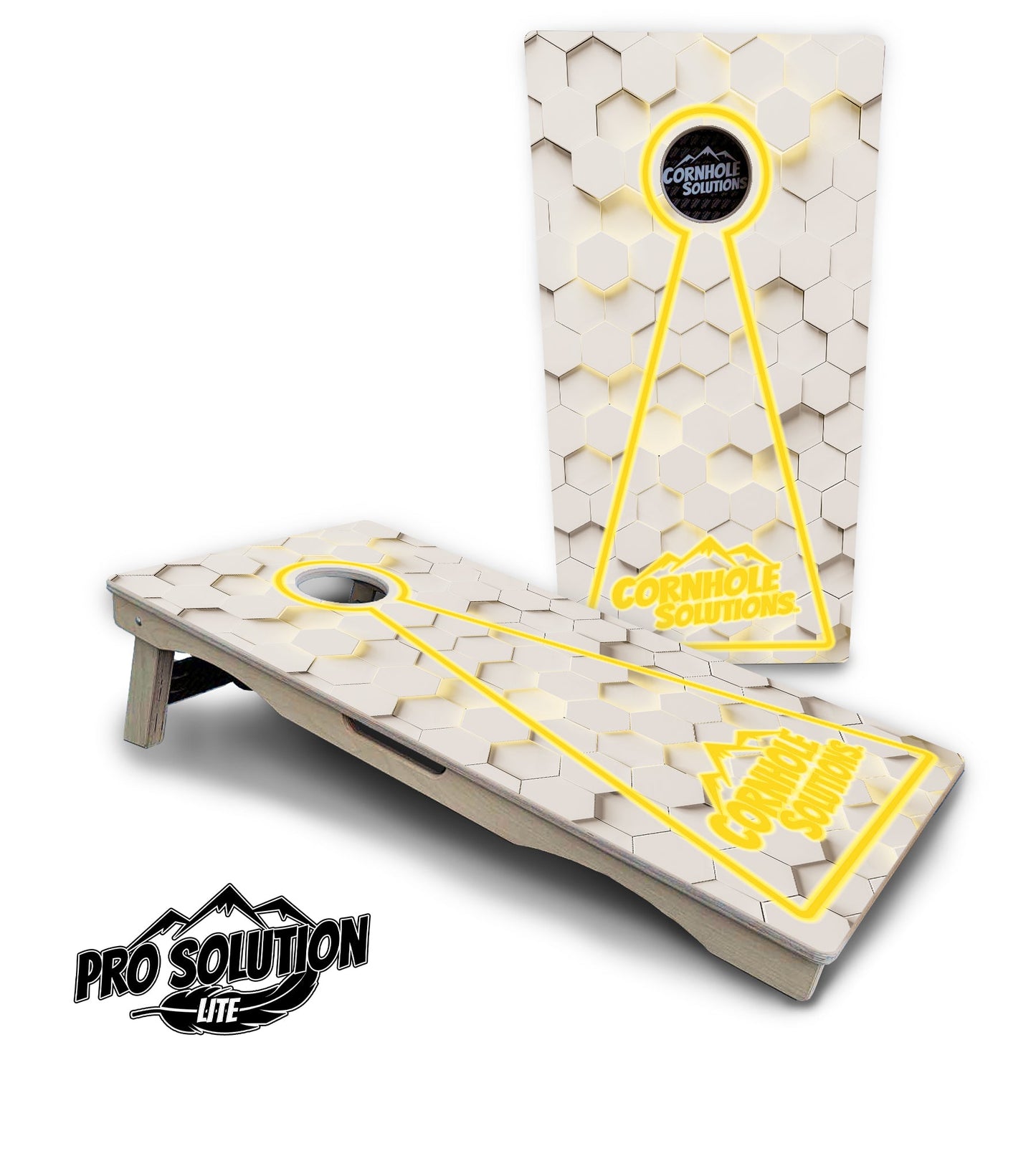 Glow Hole White Cornhole Boards - Pro Solution Lite Series