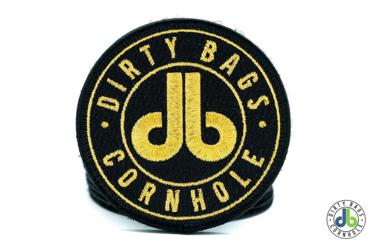 db Velcro Patch - Black and Metallic Gold