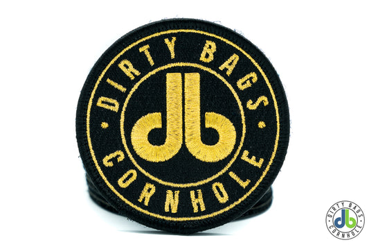 db Velcro Patch - Black and Metallic Gold