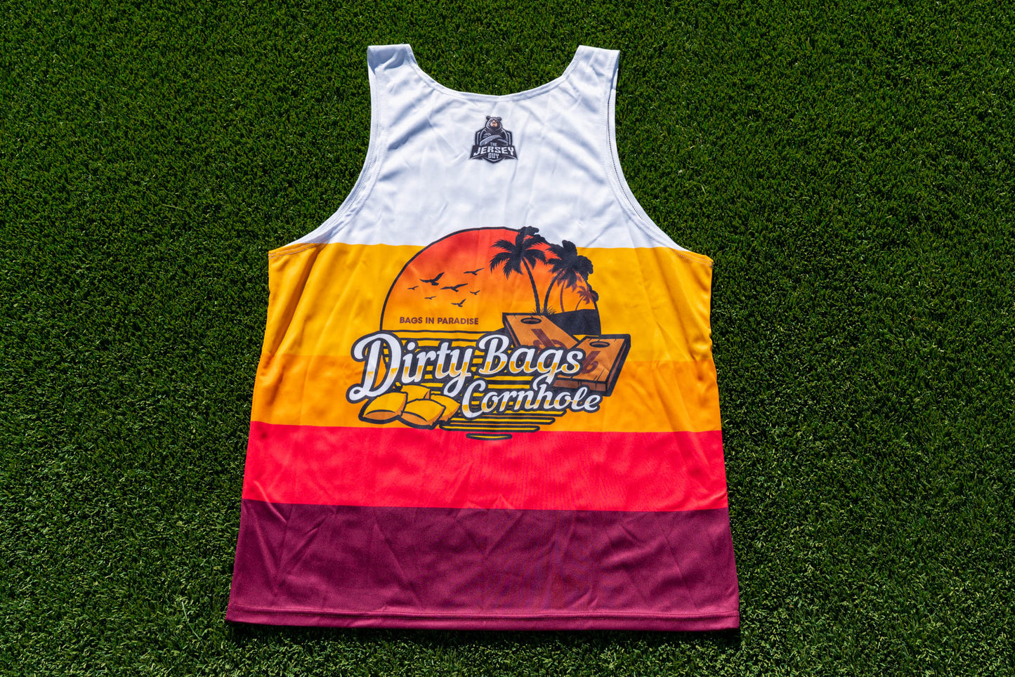 Dirty Bags Cornhole Jersey - "Bags in Paradise" - BLANK Back