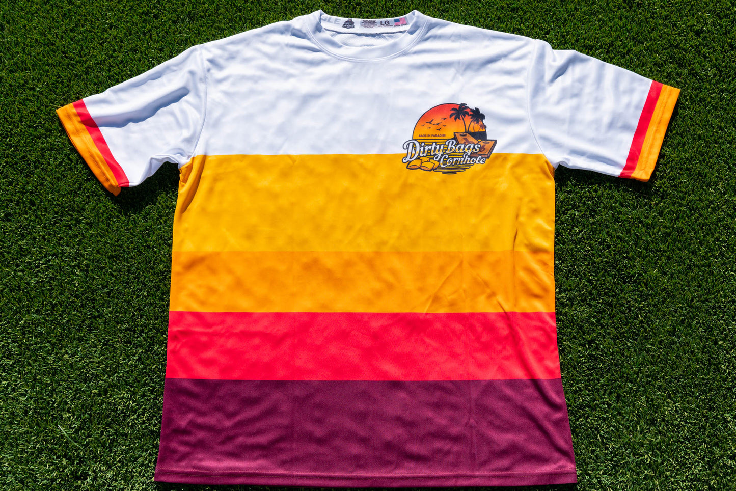 Dirty Bags Cornhole Jersey - "Bags in Paradise" - BLANK Back