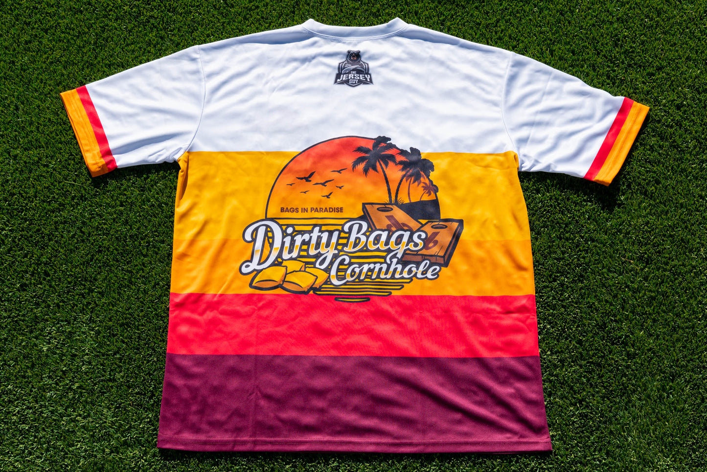 Dirty Bags Cornhole Jersey - "Bags in Paradise"  - BLANK Back
