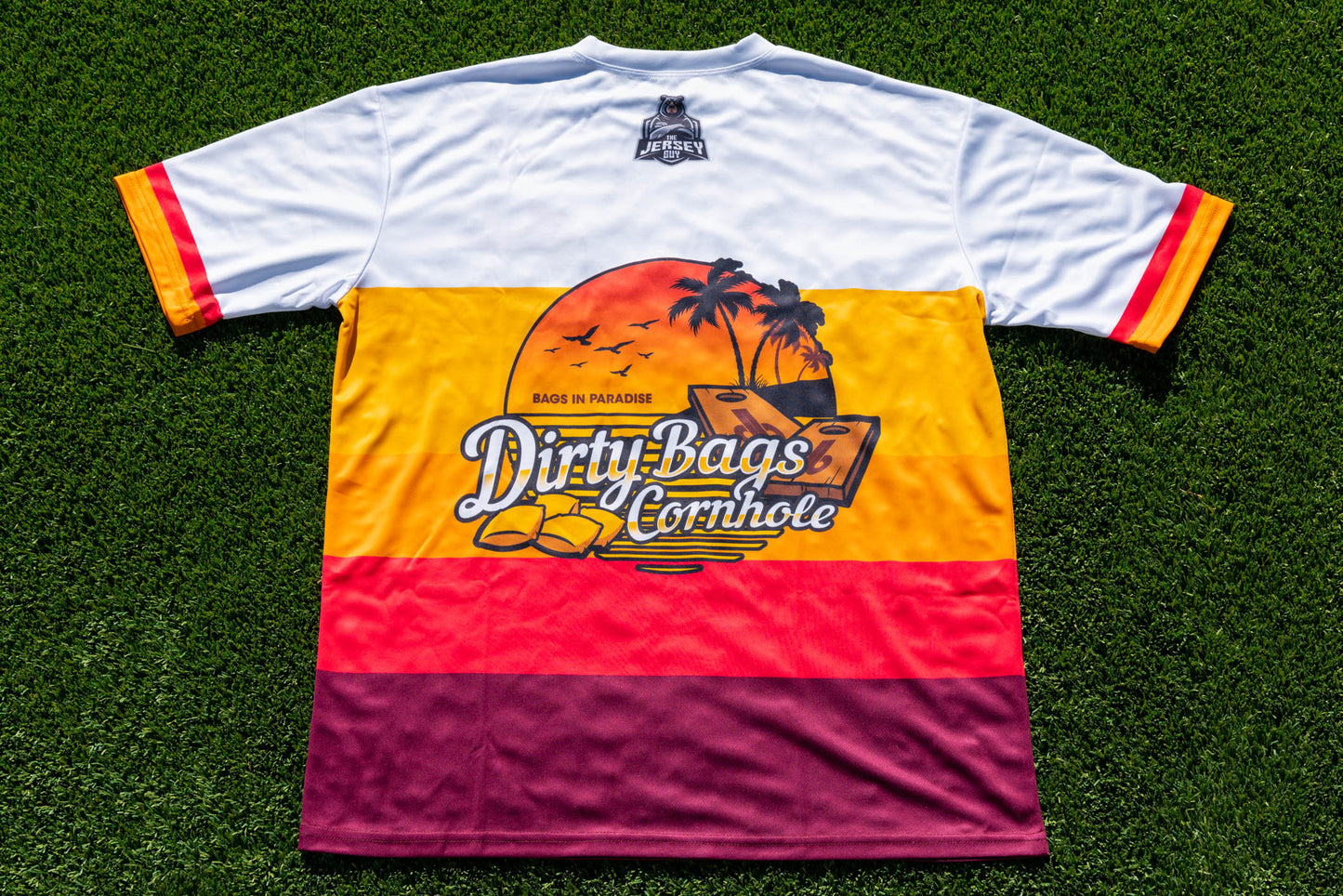 Dirty Bags Cornhole Jersey - "Bags in Paradise" - BLANK Back