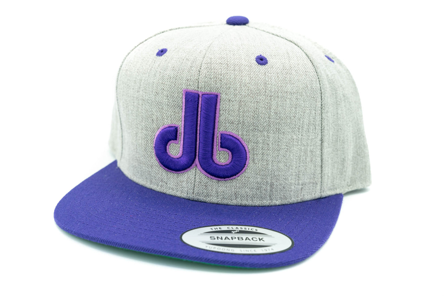 db Cornhole Hat - Heather Gray and Purple