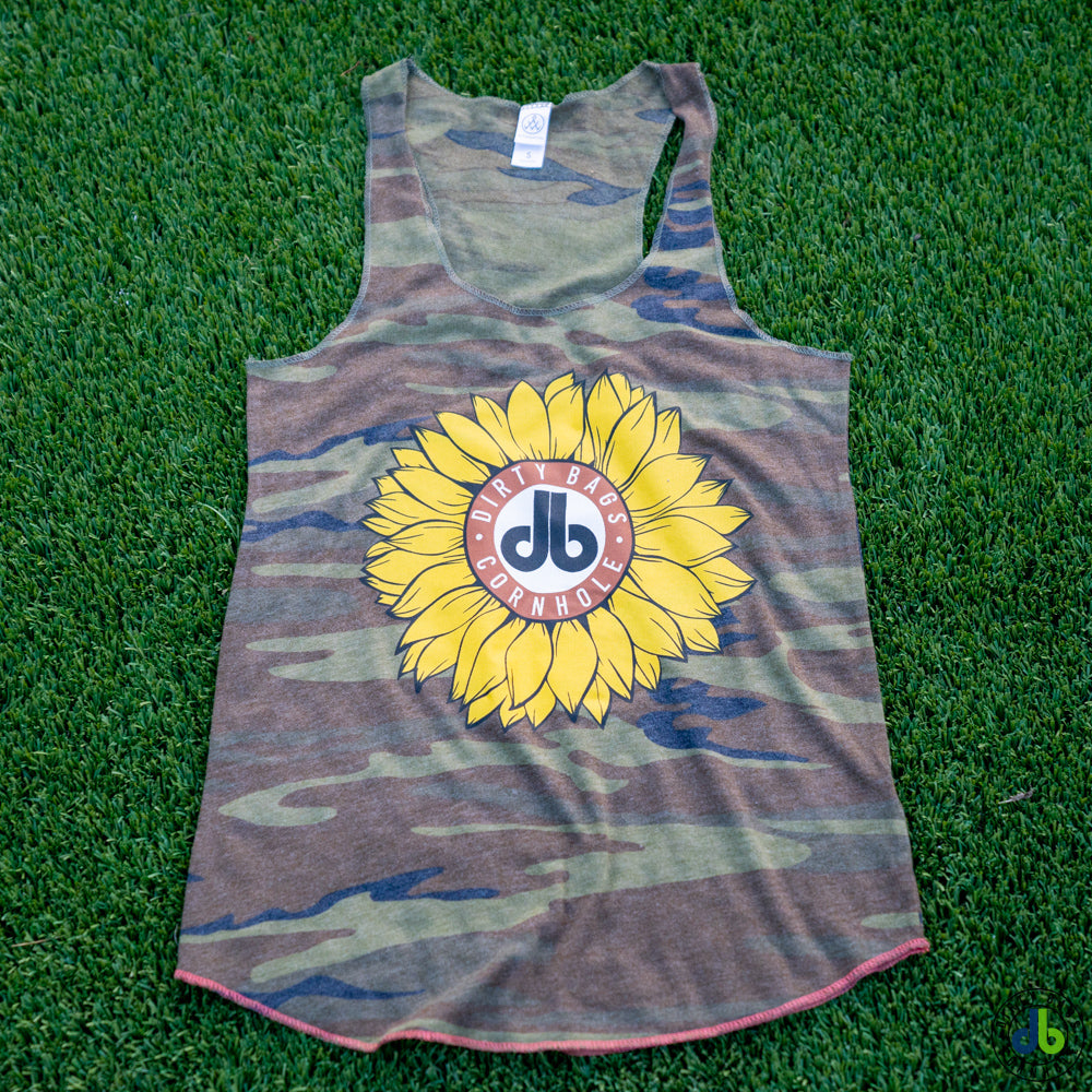 Ladies Camo and db Sunflower Tank Top