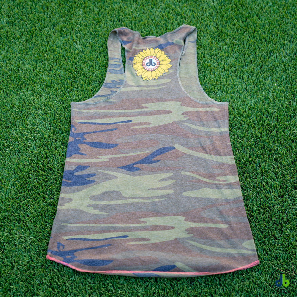 Ladies Camo and db Sunflower Tank Top