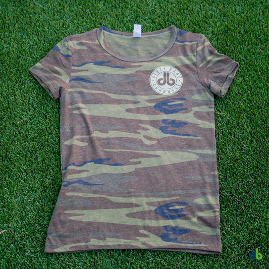 Ladies Camo and Khaki db Logo Shirt