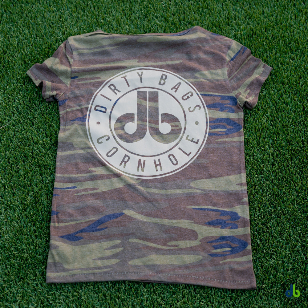 Ladies Camo and Khaki db Logo Shirt