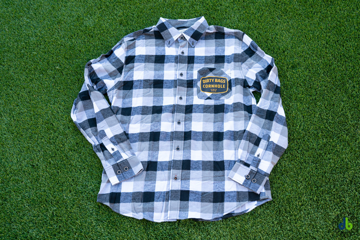 Dirty Bags Cornhole Flannel - Black / White / Gray
