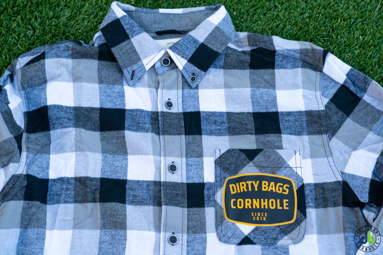 Dirty Bags Cornhole Flannel - Black / White / Gray