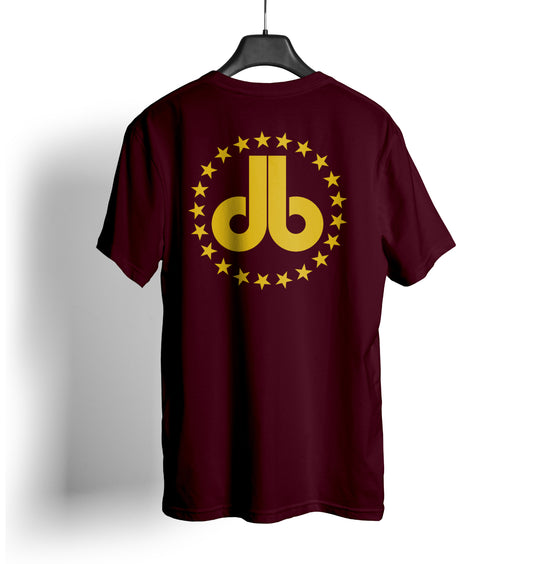 Cornhole T Shirt - Maroon with Gold Stars