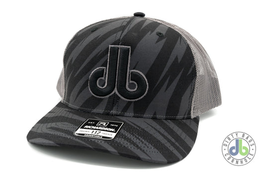 Hat - Black and Gray Lightning db Hat