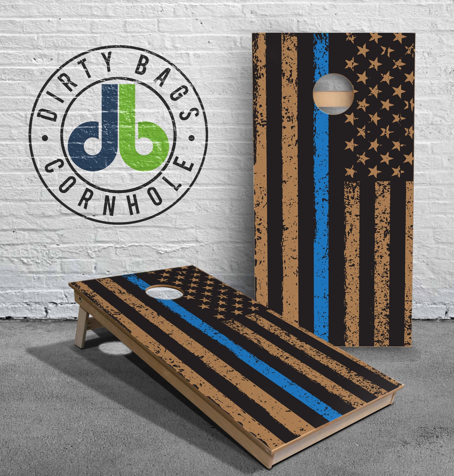 Professional Cornhole Boards - Thin Blue Line