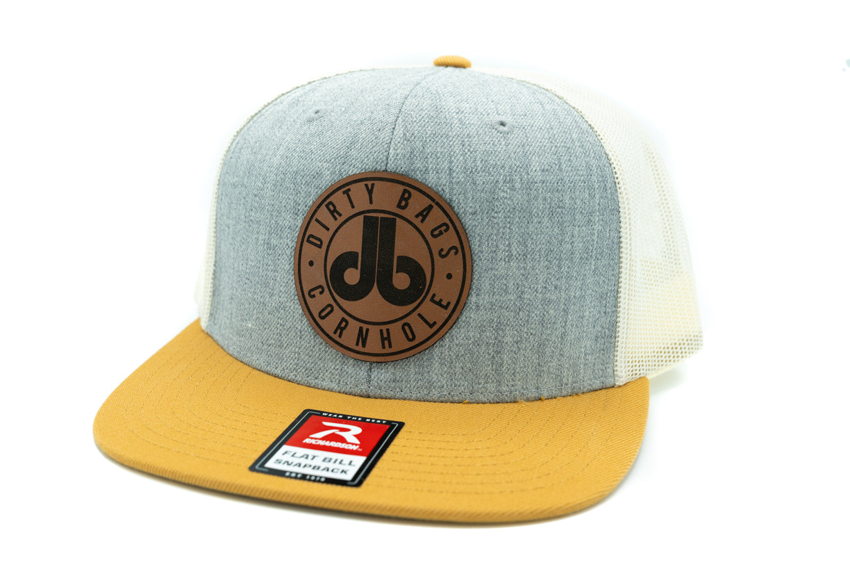 db Leather Patch Hat  - Heather and Gold