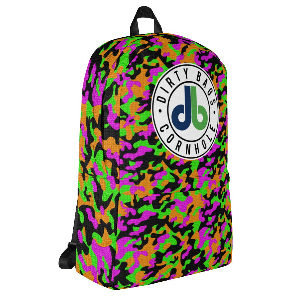 DBC Camo Backpack - Green Purple and Orange