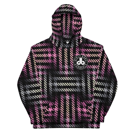 Plaid Dirty Bags Cornhole Hoodie - Pink/Gray/Beige