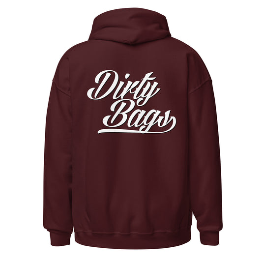 Dirty Bags Script Hoodies - White