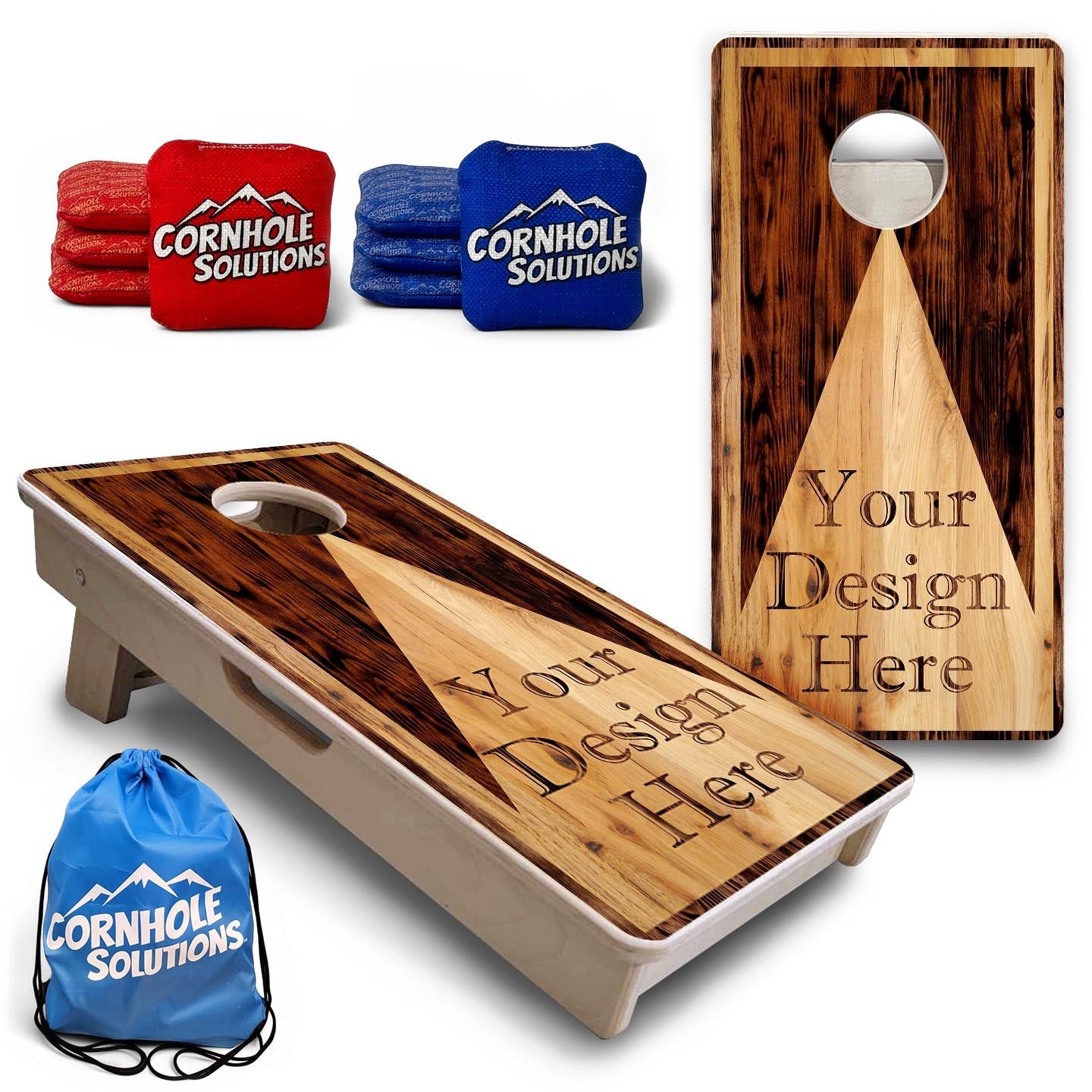 Custom Wooden Triangle - Mini or Vacation Size Cornhole Boards