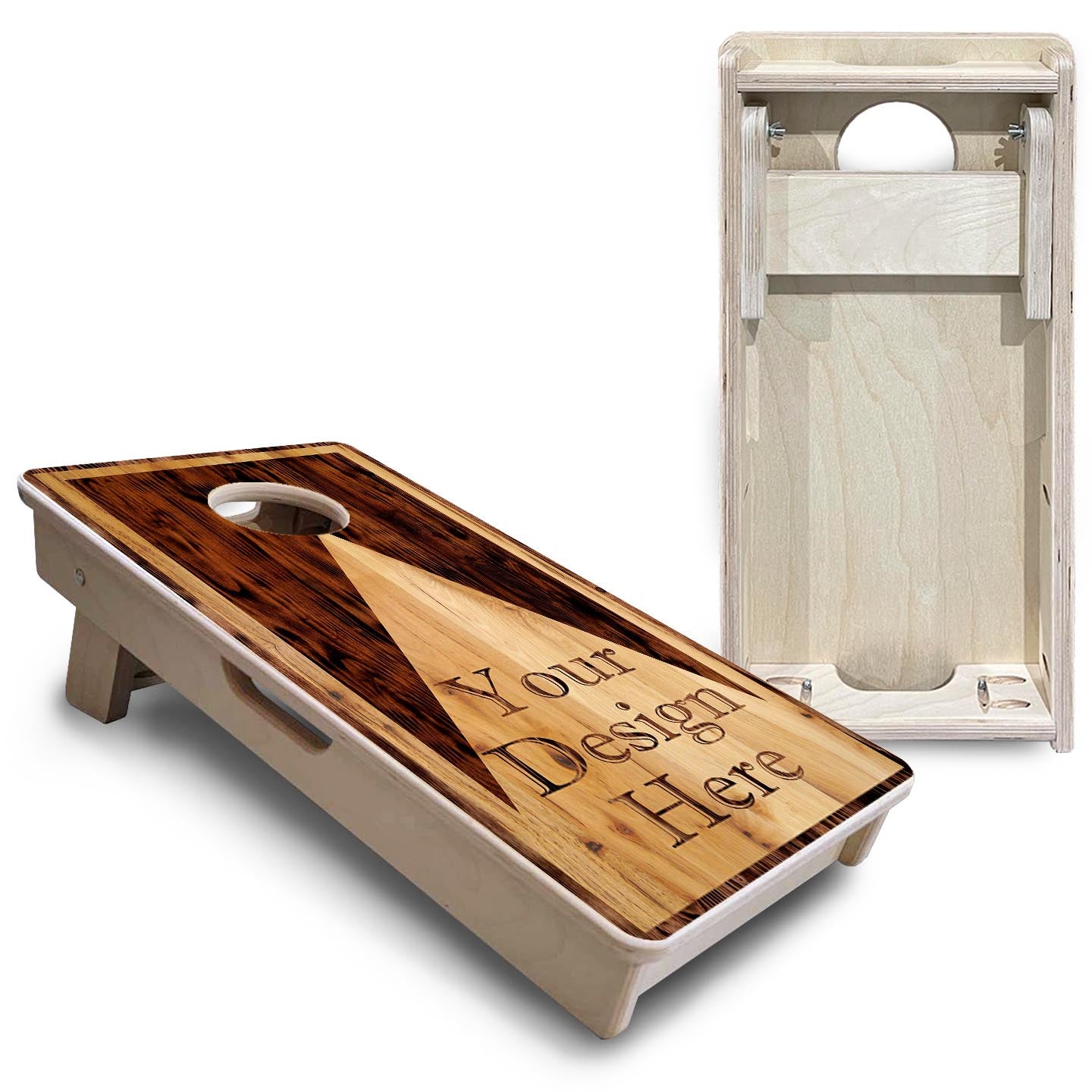 Custom Wooden Triangle - Mini or Vacation Size Cornhole Boards