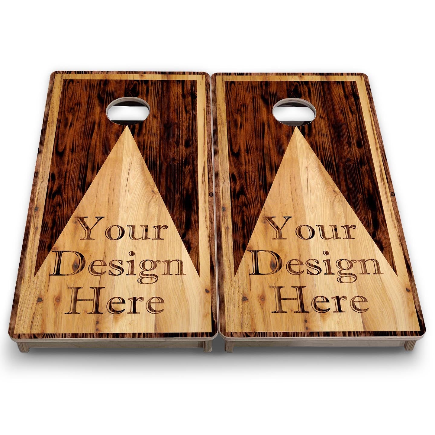 Custom Wooden Triangle - Mini or Vacation Size Cornhole Boards