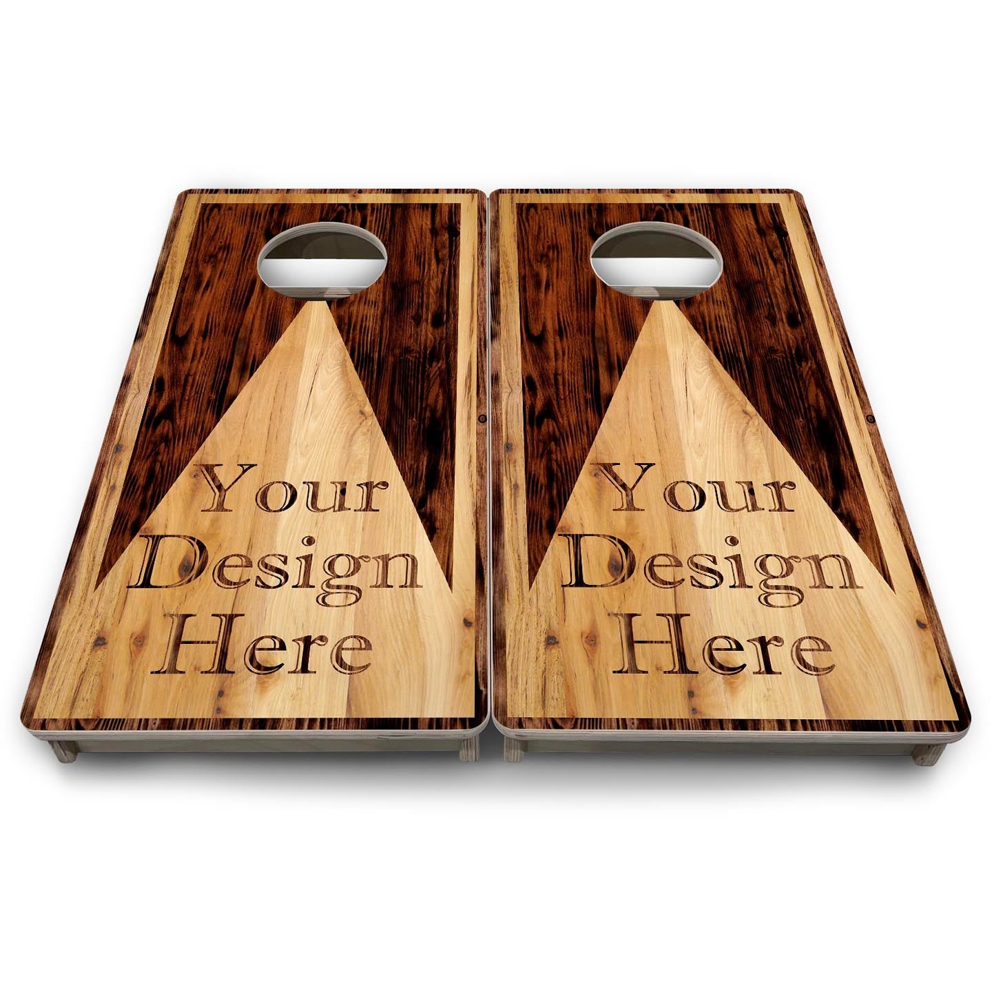 Custom Wooden Triangle - Mini or Vacation Size Cornhole Boards