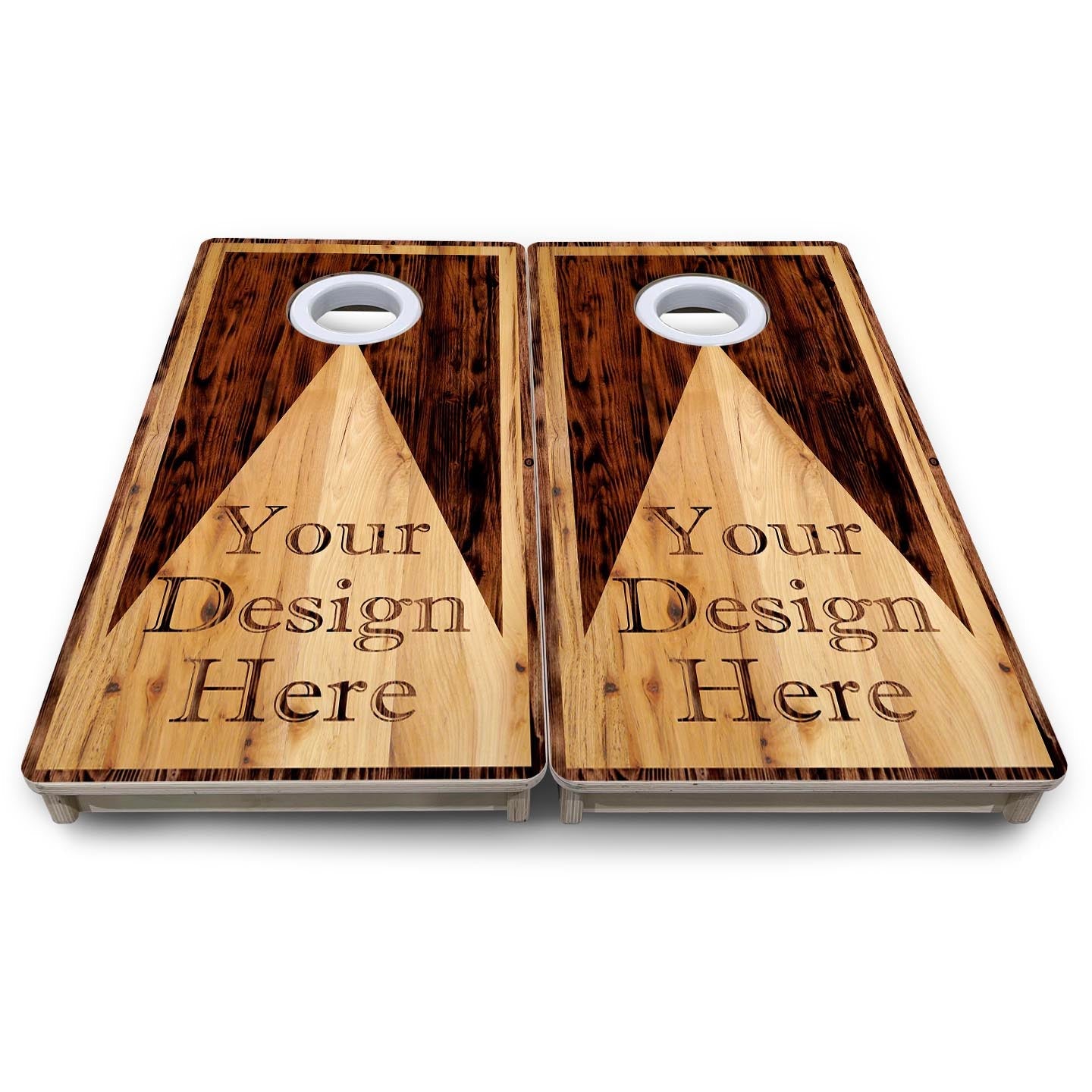 Custom Wooden Triangle - Mini or Vacation Size Cornhole Boards