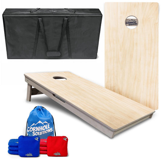 Complete Tournament Cornhole Bundle - Boards, Bags & Carrying Case - Plain Raw (Needs Finished)