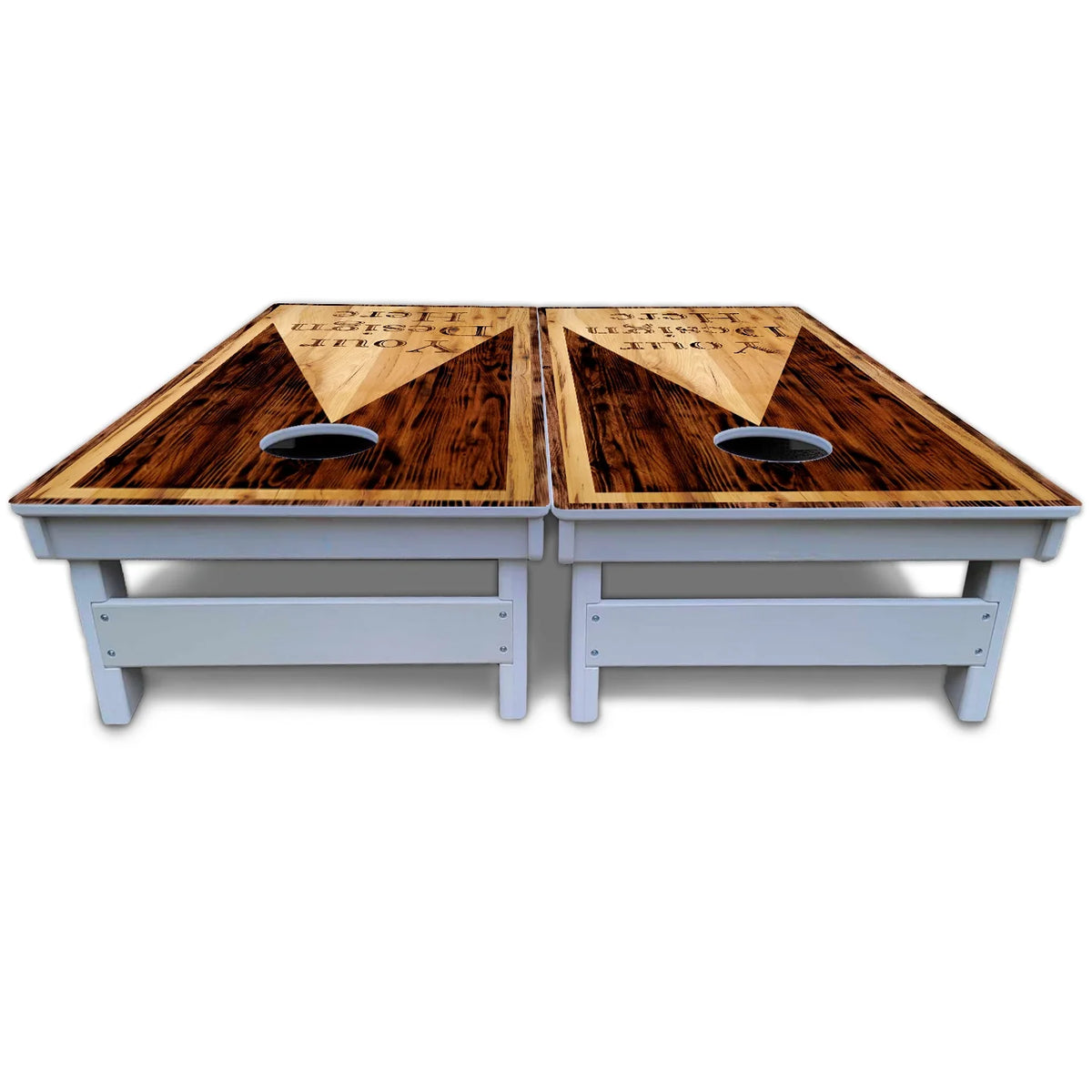Custom Wooden Triangle Cornhole Boards - All Weather Series