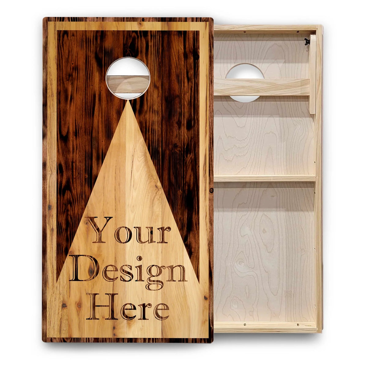 Custom Wood Triangle Cornhole Boards - Backyard Series
