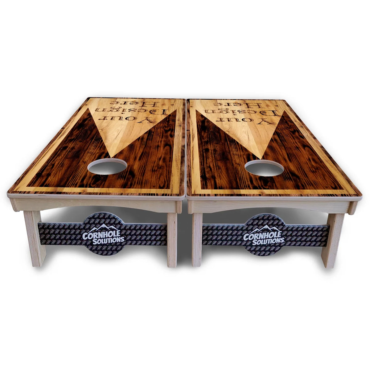 Add Your Logo Wooden Triangle Cornhole Boards – Pro Lite or Pro Elite