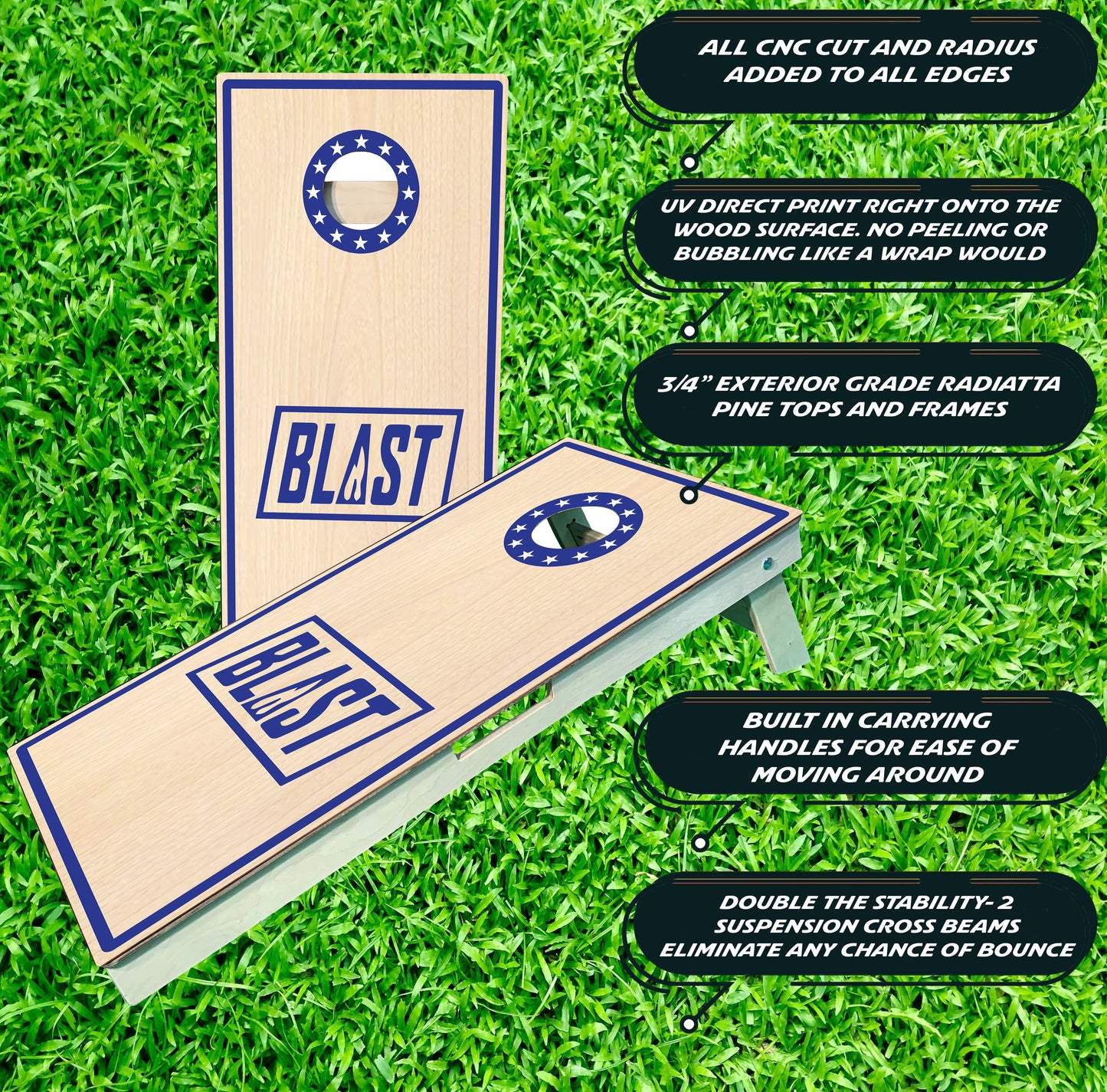 We The People Black & White Eagle Flag Cornhole Set