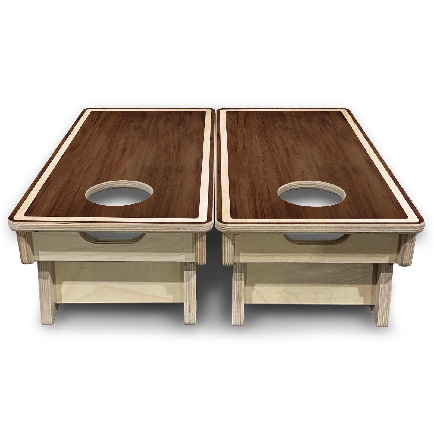 Stained Natural Border - Mini or Vacation Size Cornhole Boards