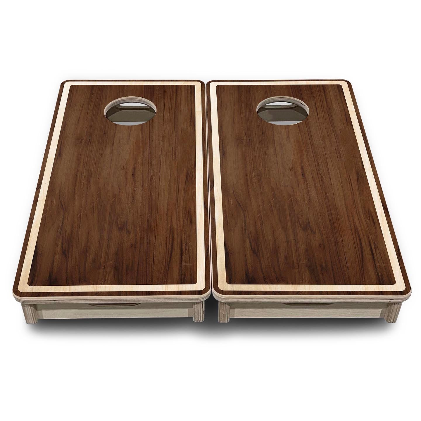 Stained Natural Border - Mini or Vacation Size Cornhole Boards