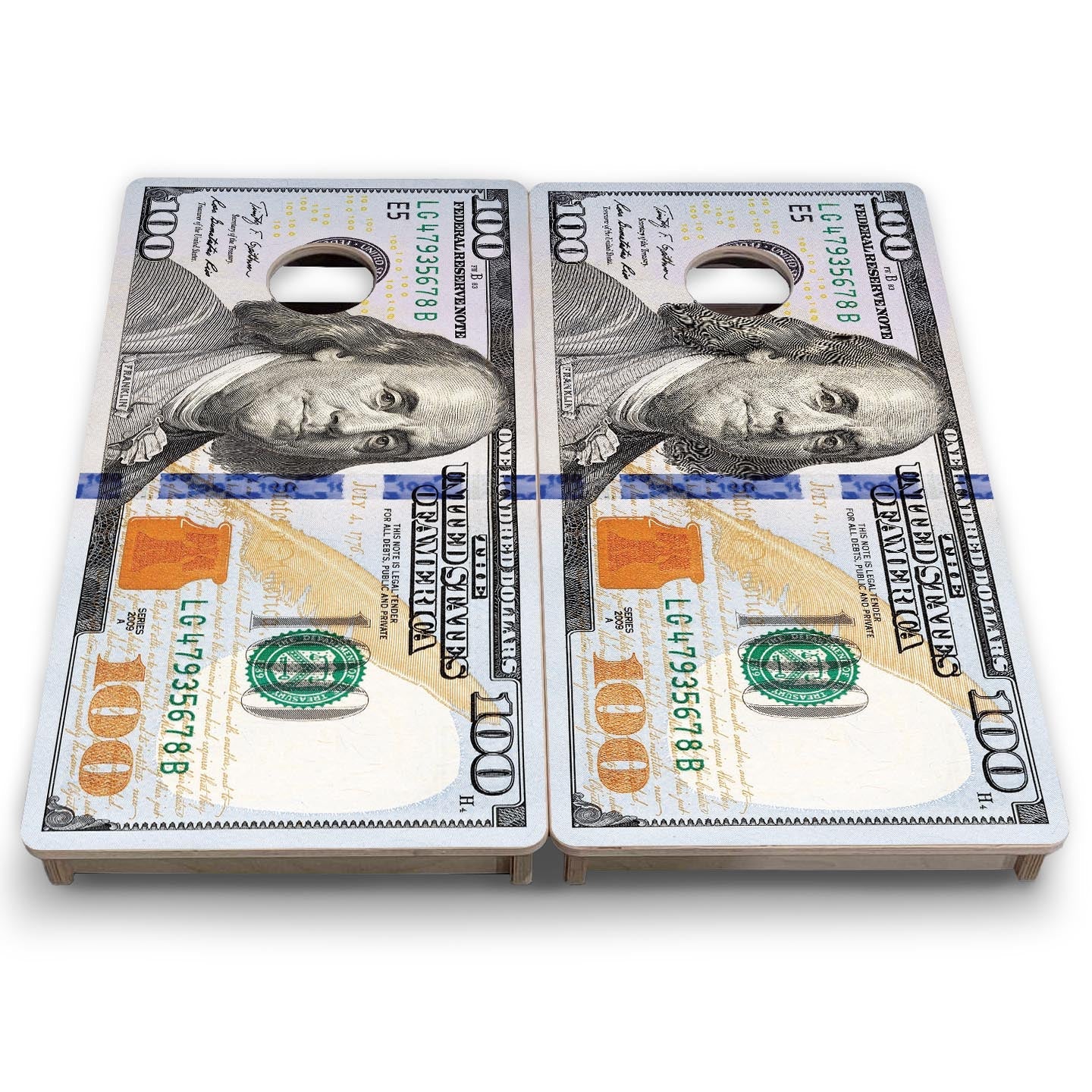 $100 Bill - Mini or Vacation Size Cornhole Boards