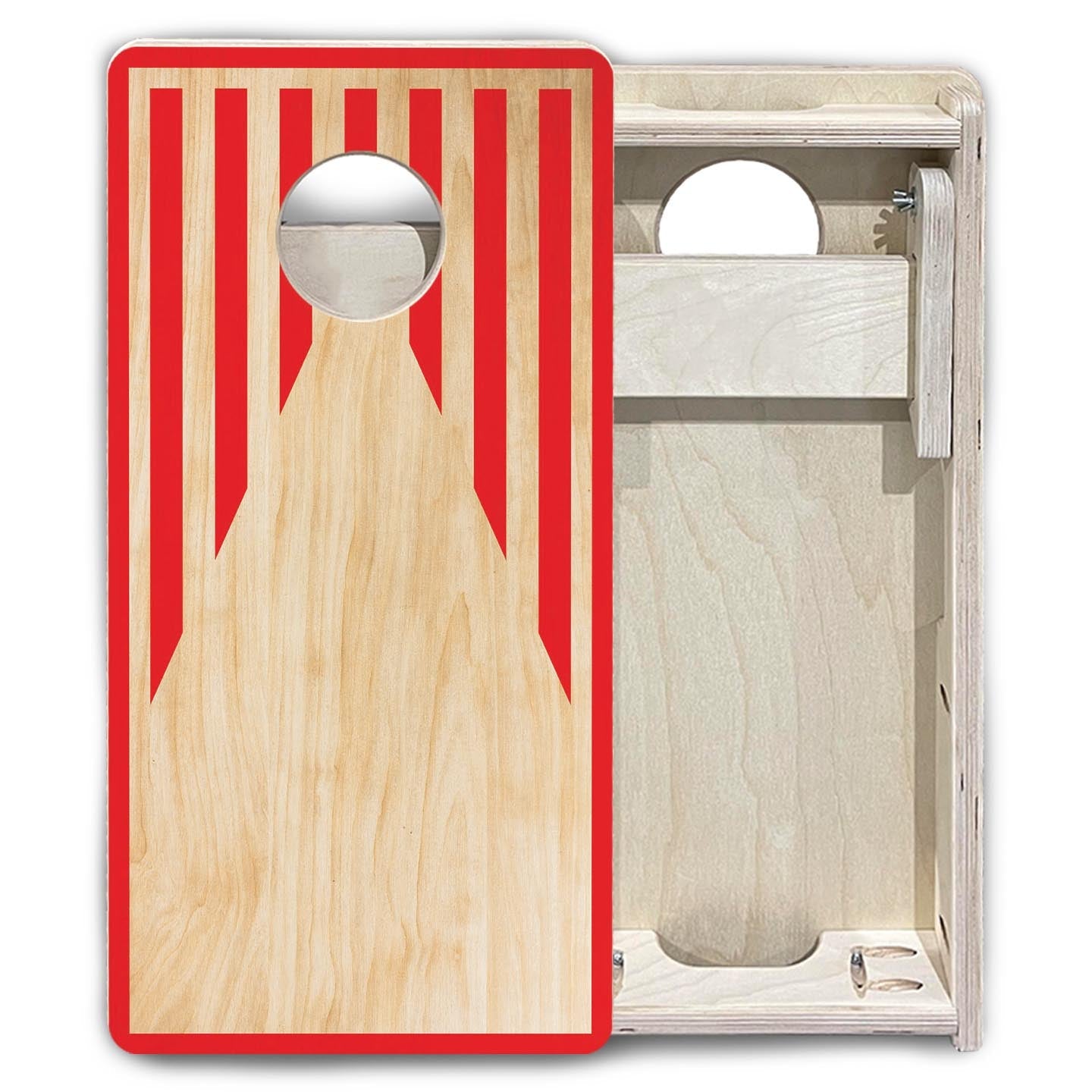 Stripes Keyhole - Mini or Vacation Size Cornhole Boards