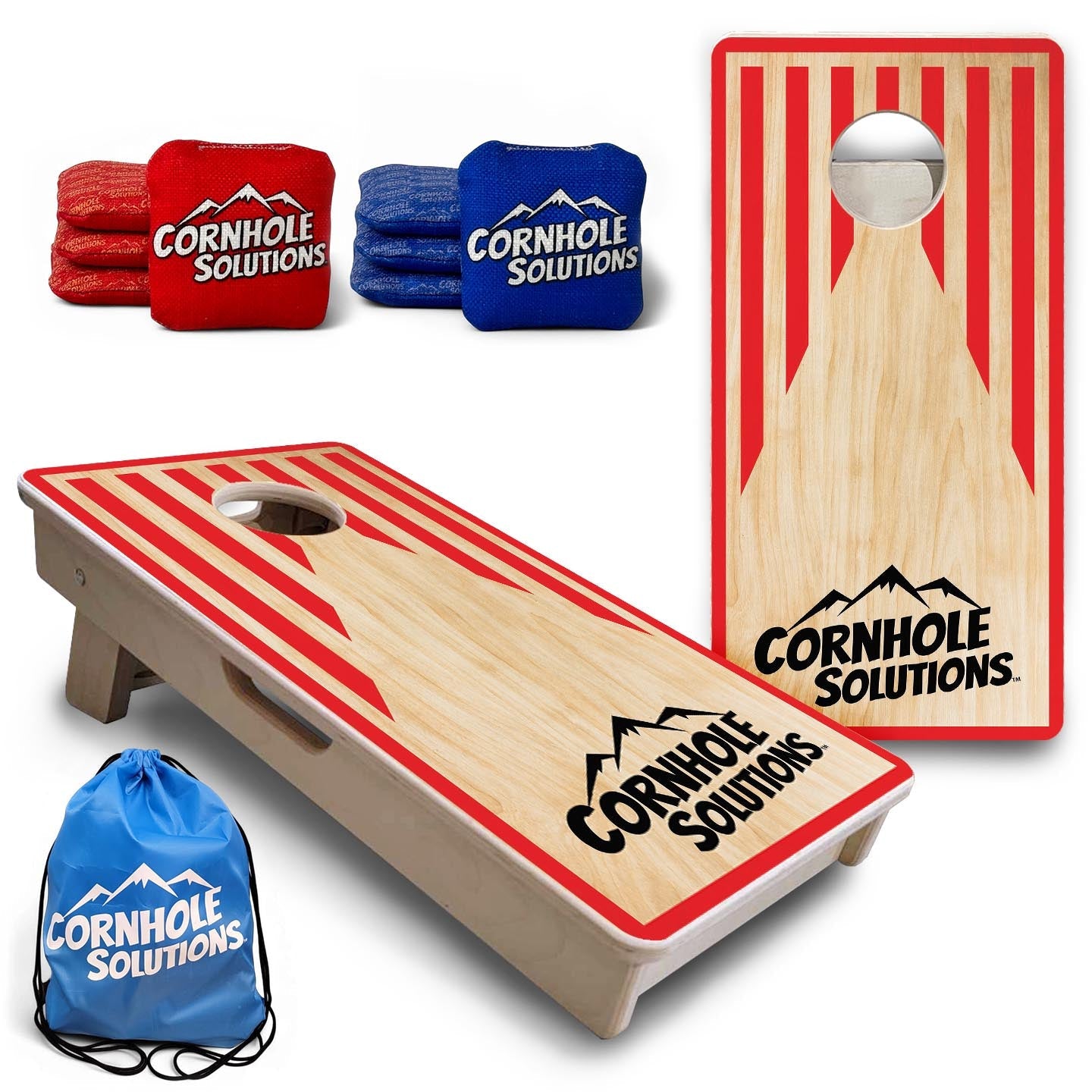Stripes Keyhole CS Logo - Mini or Vacation Size Cornhole Boards