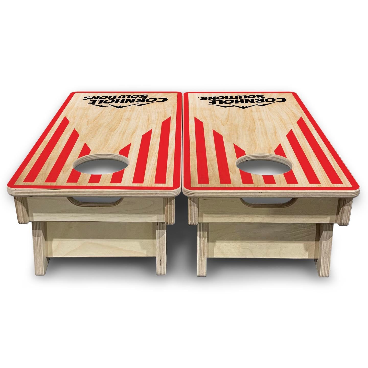 Stripes Keyhole CS Logo - Mini or Vacation Size Cornhole Boards